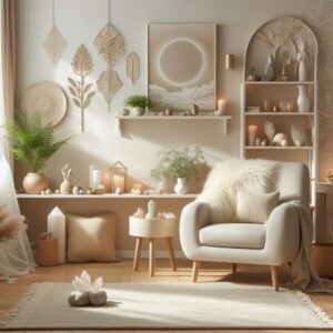 Calming home environment designed to support sensitive people and empaths