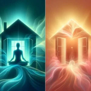 Comparison showing empath energy absorption versus normal nervous system for sensitive system health