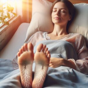  Peaceful empath woman doing grounding self-care with tea and heart-centered practice, showing what works for sensitive systems