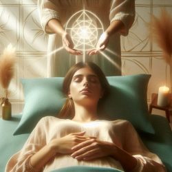 Spiritual healer performing energy healing session showing intuitive healer meaning in practice